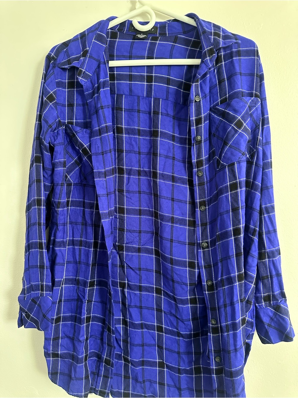 Sanctuary Royal Blue Plaid Button-Down Shirt